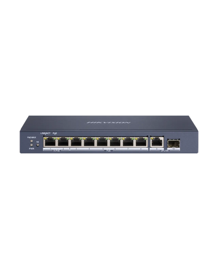 HIKVISION DS-3E0510HP-E 10-Port Gigabit Unmanaged Hi-PoE Switch (Fiber...